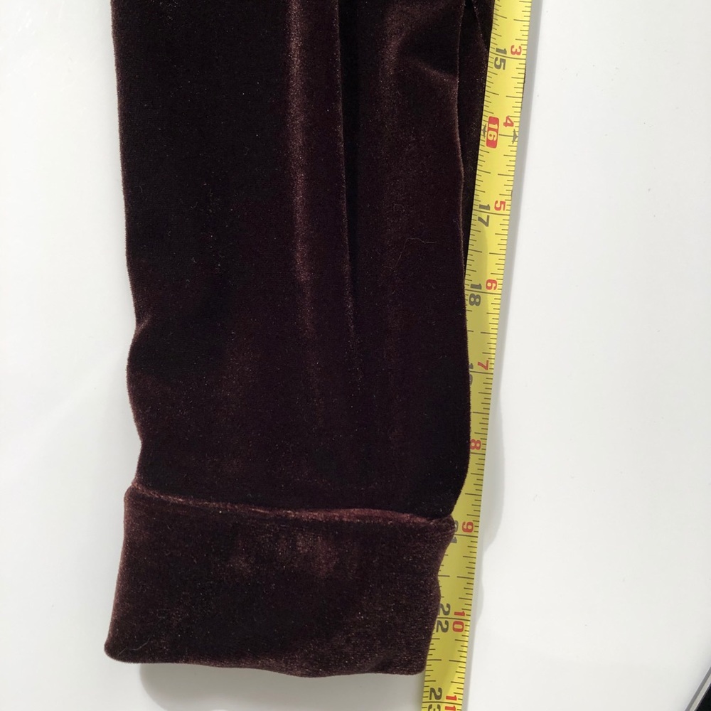 Mimi Maternity Button Down Blouse Brown Velvet M-L - image 7